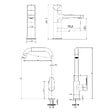 SWISS AQUA TECHNOLOGIES - Dark set mitigeur lavabo à levier + mitigeur cuisine avec bras pivotant, or brossé (SATBSDA271BZ) - vignette