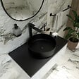 SWISS AQUA TECHNOLOGIES - Swiss Aqua Technologies set mitigeur lavabo XL + mitigeur cuisine avec douchette extractible 2 jets, noir mat (SATBSBW285C) - vignette