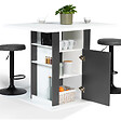 ID MARKET - Ilot central UGO 110 cm bois blanc et gris avec rangements - vignette