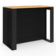 ID MARKET - Table de bar îlot VITO 113 cm avec range bouteilles bois noir et plateau façon hêtre - vignette