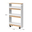 ID MARKET - Desserte de cuisine gain de place HAGA chariot de rangement à étages blanc et façon hêtre - vignette