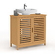 ID MARKET - Meuble sous lavabo salle de bain bambou BEA - vignette