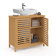 ID MARKET - Meuble sous lavabo salle de bain bambou BEA - vignette