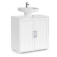 ID MARKET - Meuble sous lavabo salle de bain WALDO bois blanc - vignette