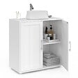ID MARKET - Meuble sous lavabo salle de bain WALDO bois blanc - vignette