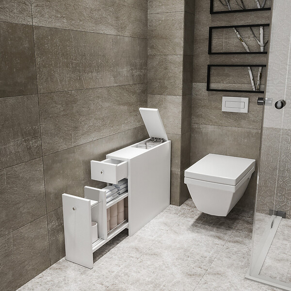 HABITAT ET JARDIN - Meuble de salle de bain en bois "Calencia" - 60 x 19 x 55 cm - Blanc - large