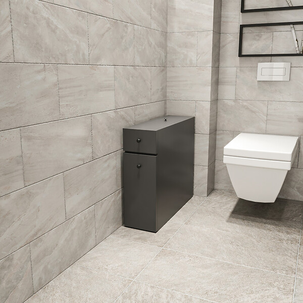 HABITAT ET JARDIN - Meuble de salle de bain en bois "Calencia" - 60 x 19 x 55 cm - Gris anthracite - large