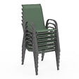 ID MARKET - Salon de jardin MADRID table 190 cm et 8 chaises empilables vert olive - vignette