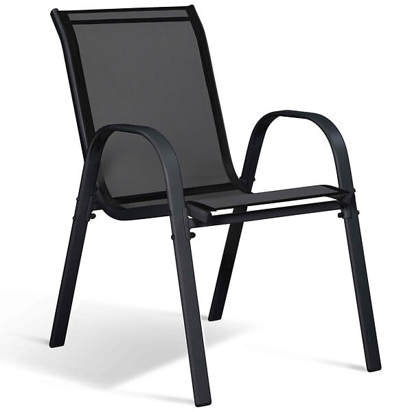 ID MARKET - Salon de jardin POLY table extensible 135-270 CM et 12 chaises bois et noir - large