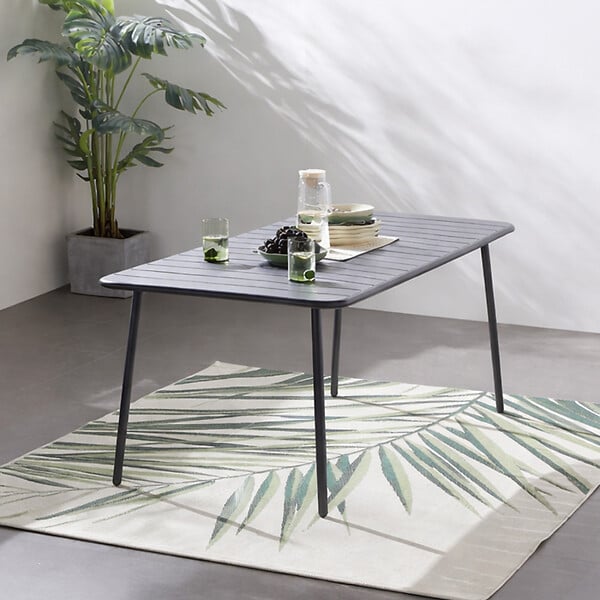CONCEPT USINE - Table de jardin 6 places 160cm gris foncé BERGAME - large