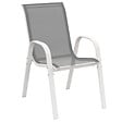 ID MARKET - Salon de jardin POLY table extensible 90-180 CM et 8 chaises blanc et gris - vignette