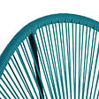 ID MARKET - Salon de jardin IZMIR table et 2 fauteuils oeuf cordage bleu canard - vignette