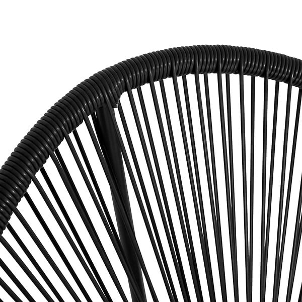 ID MARKET - Salon de jardin IZMIR table et 2 fauteuils oeuf cordage noir - large