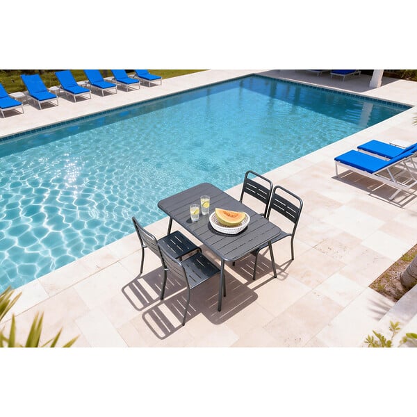 CONCEPT USINE - Ensemble table de jardin 120 cm et 4 chaises BERGAME - large