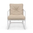 ID MARKET - Salon de jardin bas NAIROBI 6 places en acier blanc et coussins beiges - vignette