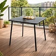 CONCEPT USINE - Table carrée 4 places 70x70cm gris foncé BERGAME - vignette