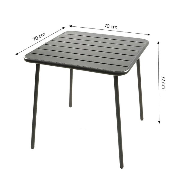 CONCEPT USINE - Table carrée 4 places 70x70cm gris foncé BERGAME - large