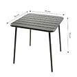 CONCEPT USINE - Table carrée 4 places 70x70cm gris foncé BERGAME - vignette