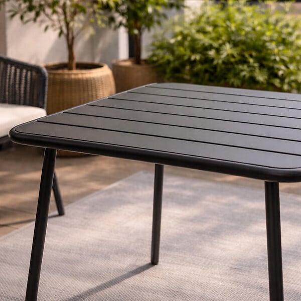 CONCEPT USINE - Table carrée 4 places 70x70cm gris foncé BERGAME - large