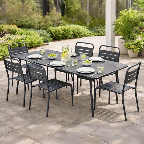 CONCEPT USINE - Ensemble table de jardin 160 cm et 6 chaises BERGAME $ - large