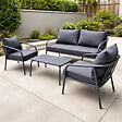 CONCEPT USINE - Salon de jardin 4 places gris foncé BERGAME - vignette