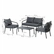 CONCEPT USINE - Salon de jardin 4 places gris foncé BERGAME - vignette