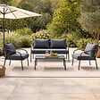 CONCEPT USINE - Salon de jardin 4 places gris foncé BERGAME - vignette