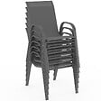 ID MARKET - Salon de jardin MADRID table 190 CM et 8 chaises empilables gris anthracite plateau transparent - vignette