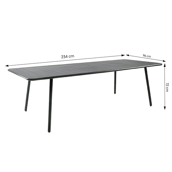 CONCEPT USINE - Table de jardin 10-12 places 234cm gris foncé BERGAME $ - large