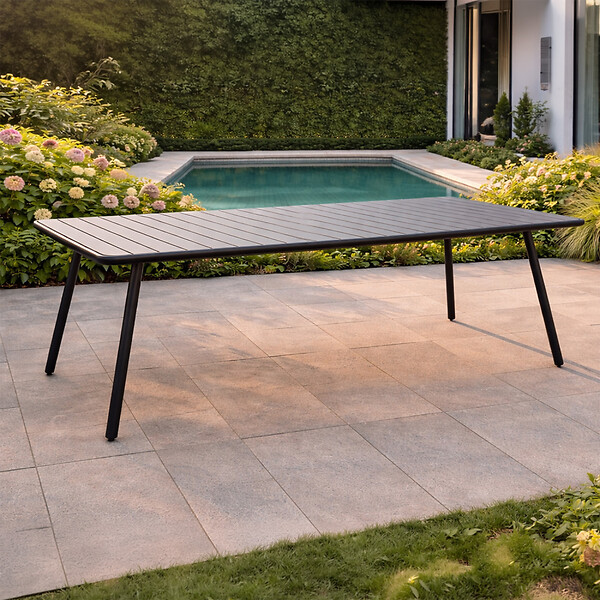 CONCEPT USINE - Table de jardin 10-12 places 234cm gris foncé BERGAME $ - large
