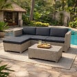CONCEPT USINE - Salon de jardin 4 places en résine tressée gris et noir BALLENY - vignette