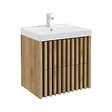 SWISS AQUA TECHNOLOGIES - Delano 60x56x45 cm meuble de salle de bain mural sous lavabo, chêne mat (DELANO60ZDBU) - vignette