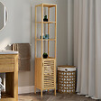 ID MARKET - Meuble colonne salle de bain bambou BEA 1 porte - vignette