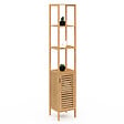 ID MARKET - Meuble colonne salle de bain bambou BEA 1 porte - vignette