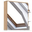 ID MARKET - Meuble de rangement suspendu avec miroir et étagères pour salle de bain TOMI façon hêtre et blanc - vignette