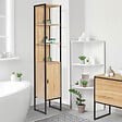 ID MARKET - Meuble colonne salle de bain DETROIT 1 porte design industriel - vignette