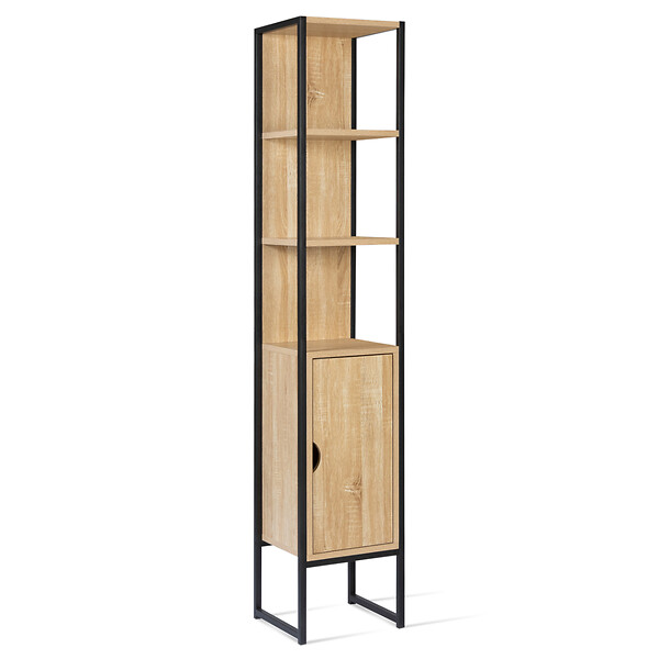 ID MARKET - Meuble colonne salle de bain DETROIT 1 porte design industriel - large