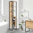 ID MARKET - Meuble colonne salle de bain DETROIT 1 porte design industriel - vignette