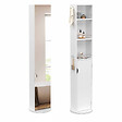 ID MARKET - Meuble colonne pivotante de salle de bain avec miroir, placard et étagères blanc ELIA - vignette