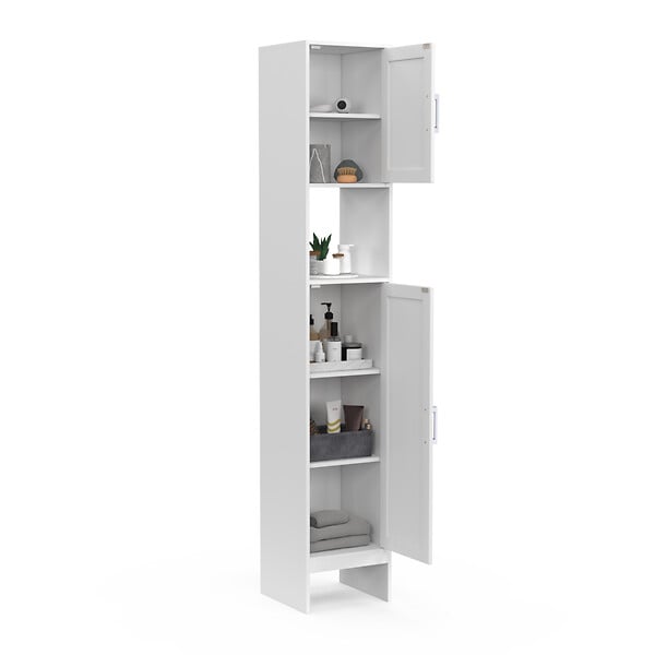 ID MARKET - Meuble colonne salle de bain WALDO 2 portes blanc - large