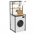 ID MARKET - Meuble étagères de rangement dessus machine à laver DETROIT design industriel - vignette