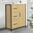 ID MARKET - Commode de rangement salle de bain DETROIT 3 tiroirs 1 placard design industriel - vignette