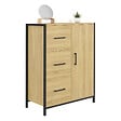 ID MARKET - Commode de rangement salle de bain DETROIT 3 tiroirs 1 placard design industriel - vignette