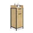 ID MARKET - Colonne de rangement d'appoint salle de bain DETROIT 1 tiroir 1 placard design industriel - vignette