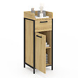 ID MARKET - Colonne de rangement d'appoint salle de bain DETROIT 1 tiroir 1 placard design industriel - vignette