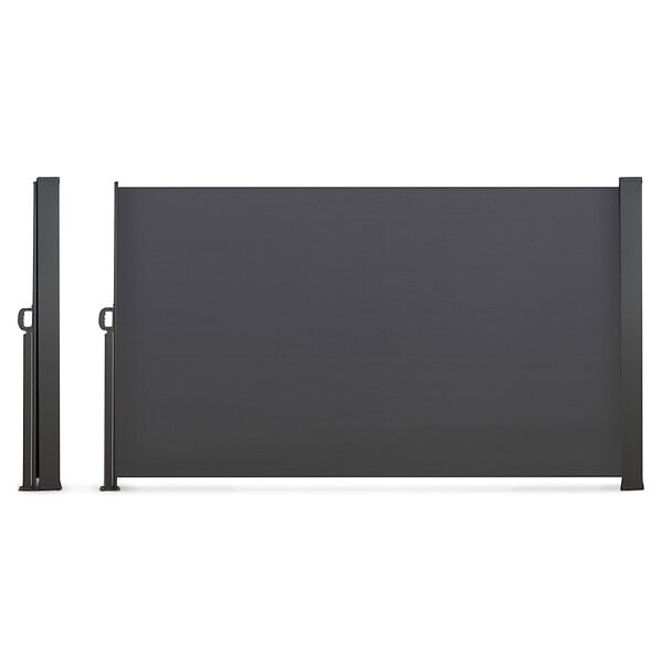 ID MARKET - Paravent extérieur rétractable 160 x 400 CM gris anthracite store latéral - large
