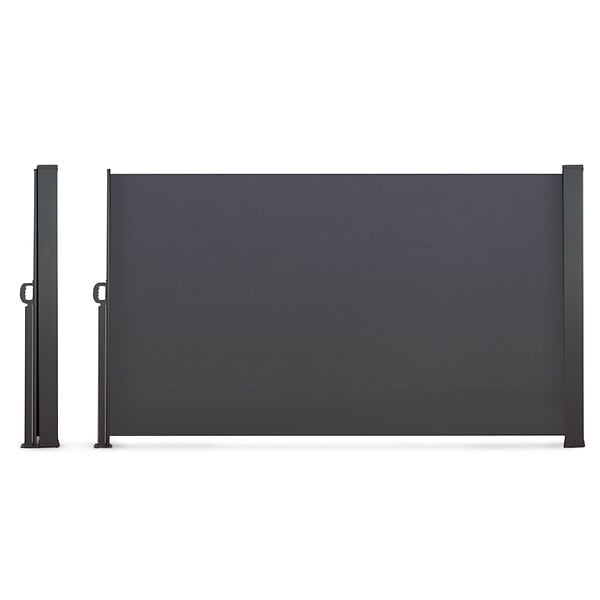 ID MARKET - Paravent extérieur rétractable 180 x 500 CM gris anthracite store latéral - large