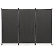 ID MARKET - Paravent intérieur et extérieur sur pieds 3 panneaux 250 x 180 cm gris anthracite séparateur store latéral - vignette