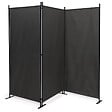 ID MARKET - Paravent intérieur et extérieur sur pieds 3 panneaux 250 x 180 cm gris anthracite séparateur store latéral - vignette