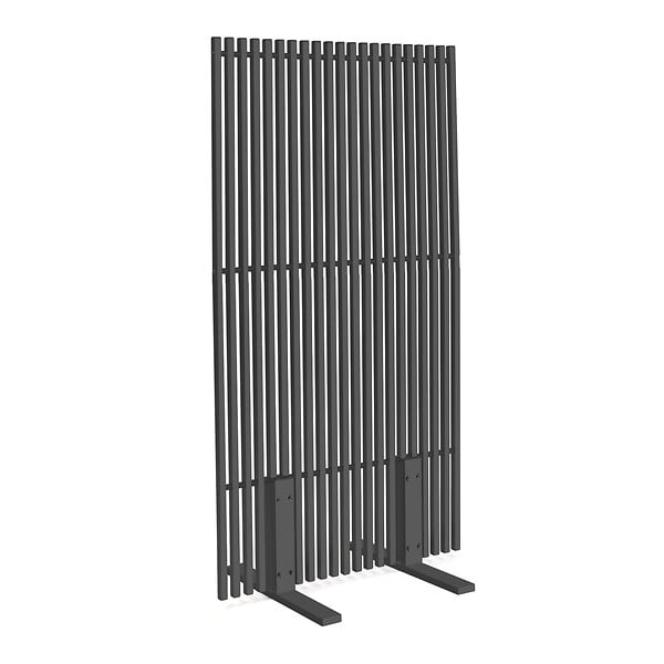 ID MARKET - Paravent extérieur ajouré claustra décoratif 80 x 150 cm persiennes verticales métal gris anthracite - large